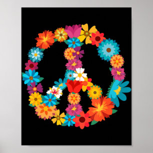 Peace Love 60's 70's Hippie Costume Colorful Flo Poster