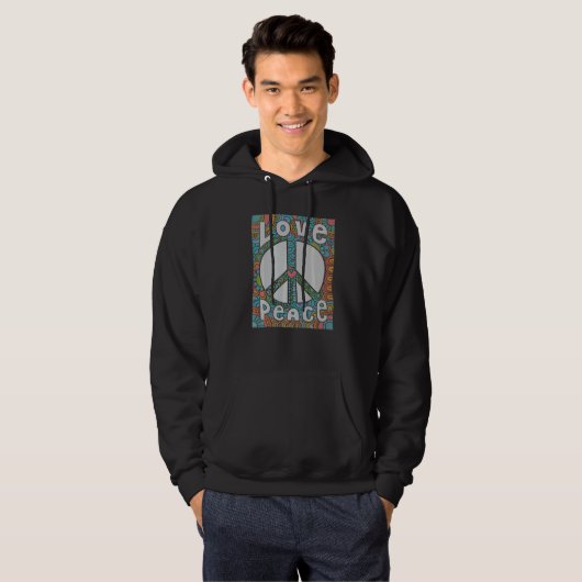Peace Love 60s 70s Stropdas Die Groovy Hippie Cost Hoodie (Voorkant volledig)