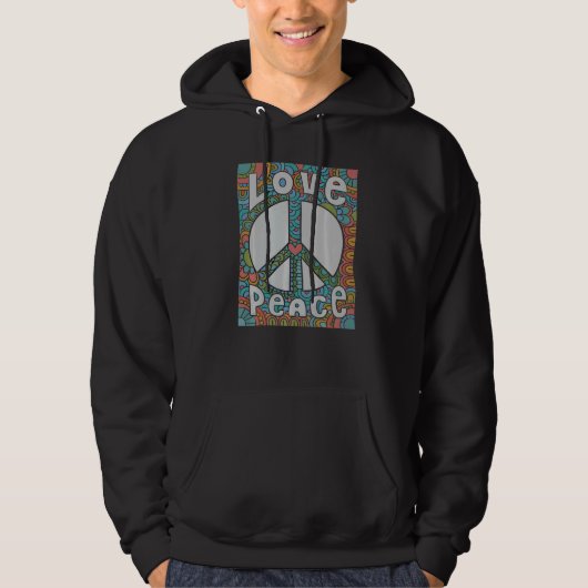 Peace Love 60s 70s Stropdas Die Groovy Hippie Cost Hoodie (Voorkant)