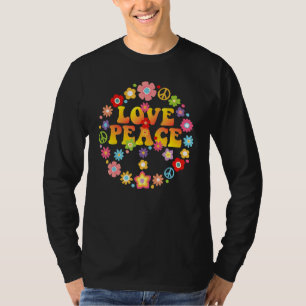 Peace Love 60s 70s Stropdas Die Groovy Hippie Cost T-shirt