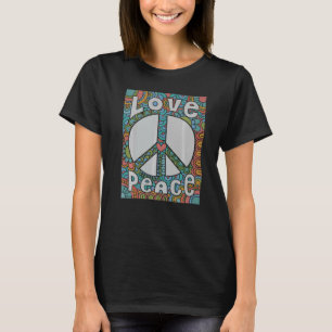 Peace Love 60s 70s Stropdas Die Groovy Hippie Cost T-shirt