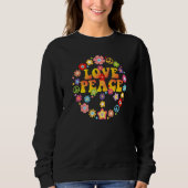 Peace Love 60s 70s Stropdas Die Groovy Hippie Cost Trui (Voorkant)