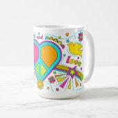 Peace & Love 70s Graffiti Mok (Voorkant rechts)