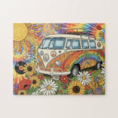 Peace & Love 70s Retro Bus Puzzel (Horizontaal)