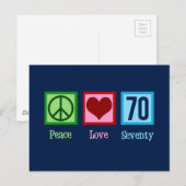 Peace Love 70ste verjaardag Briefkaart (Voorkant / Achterkant)
