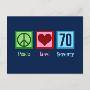 Peace Love 70th Birthday Briefkaart