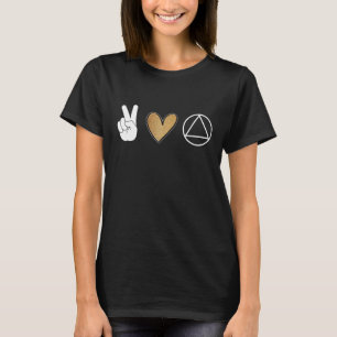 Peace Love AA Symbol Anonymous NA AA Sober Sobriet T-shirt