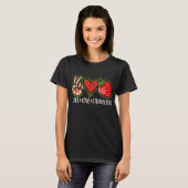 Peace Love Aardbeien Fruitbessen Schattige Strawbe T-shirt (Voorkant volledig)