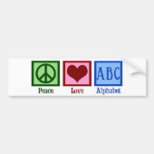 Peace Love ABC's Bumpersticker (Voorkant)
