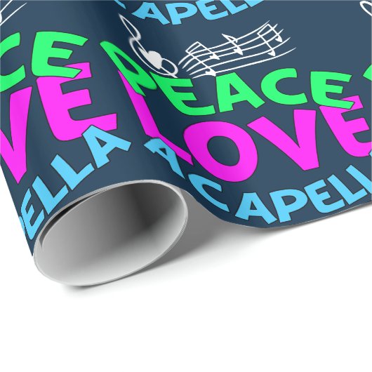 Peace Love Acapella Cadeaupapier (Rol Hoek)