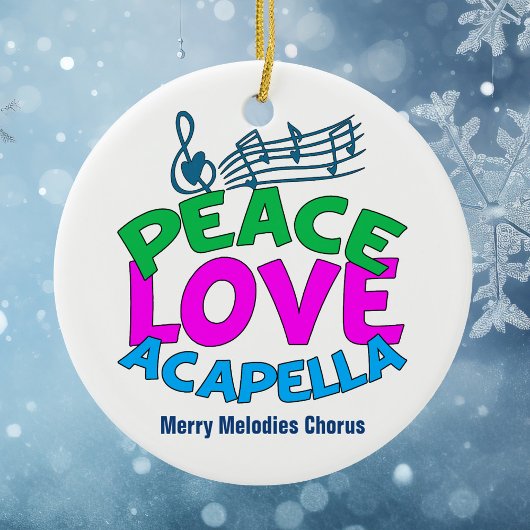 Peace Love Acapella Group Cute Custom Kerstmis Keramisch Ornament