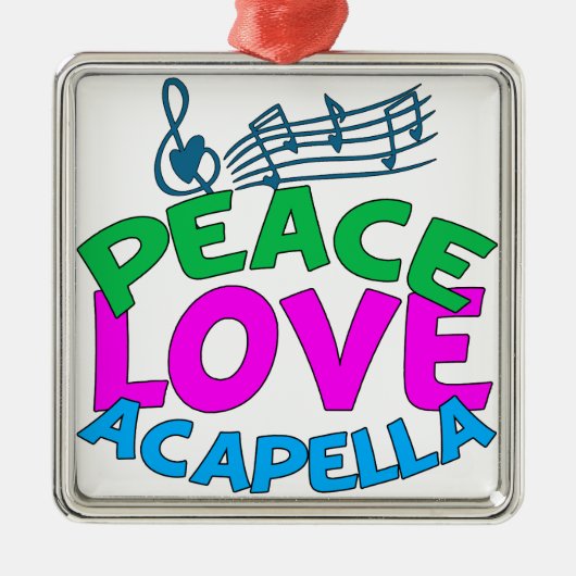 Peace Love Acapella Metalen Ornament (Voorkant)