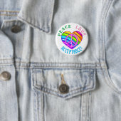 Peace Love Acceptation Rainbow Heart Button (In situ)