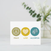 Peace Love Accordion Briefkaart (Staand voorkant)