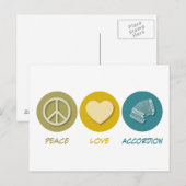 Peace Love Accordion Briefkaart (Voorkant / Achterkant)