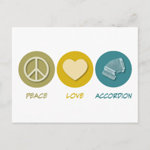 Peace Love Accordion Briefkaart