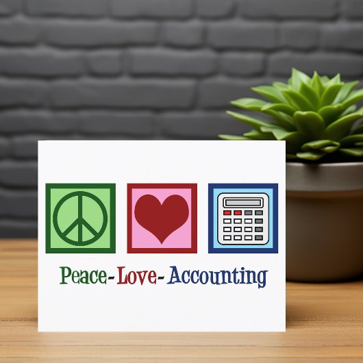 Peace Love Accountant Kantoor Holiday Kaart