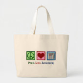 Peace Love Accounting Accountant Grote Tote Bag (Voorkant)