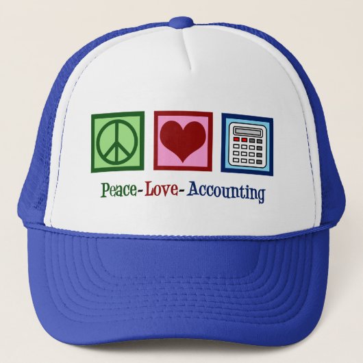 Peace Love Accounting Accountant Trucker Pet (Voorkant)