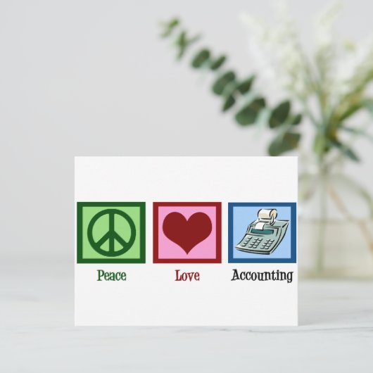 Peace Love Accounting Briefkaart (Staand voorkant)