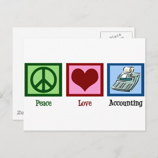 Peace Love Accounting Briefkaart (Voorkant / Achterkant)
