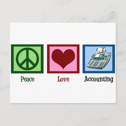 Peace Love Accounting Briefkaart (Voorkant)