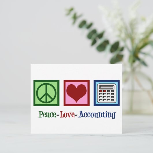 Peace Love Accounting Briefkaart (Staand voorkant)