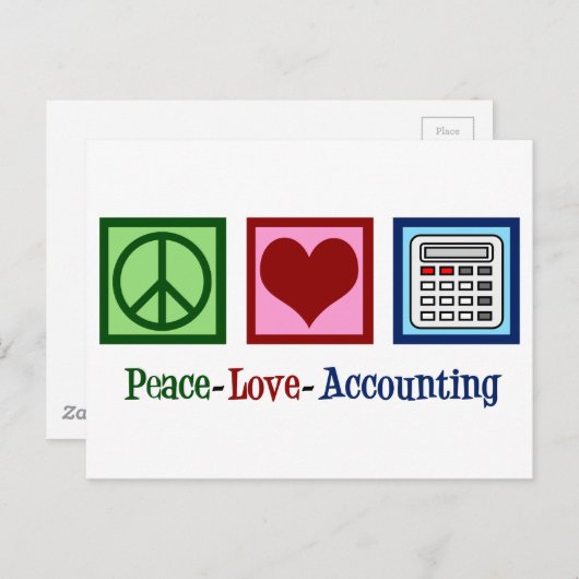 Peace Love Accounting Briefkaart (Voorkant / Achterkant)