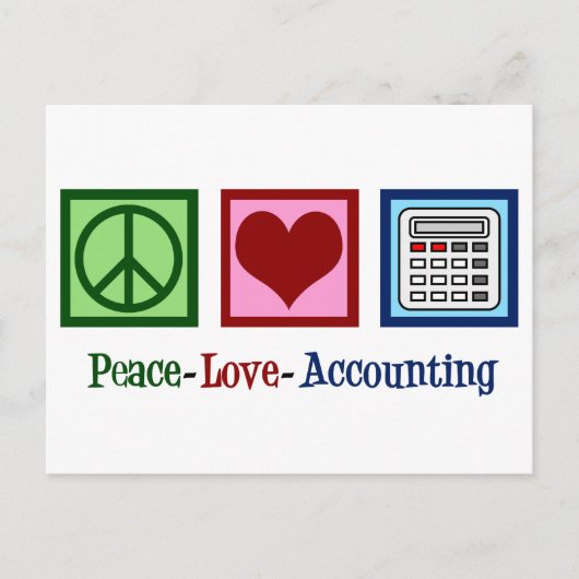Peace Love Accounting Briefkaart (Voorkant)