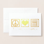 Peace Love Accounting Company Custom Gold Foil Folie Kaarten (Voorkant met envelop)