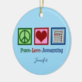 Peace Love Accounting Cute Custom Accountant Keramisch Ornament (Links)
