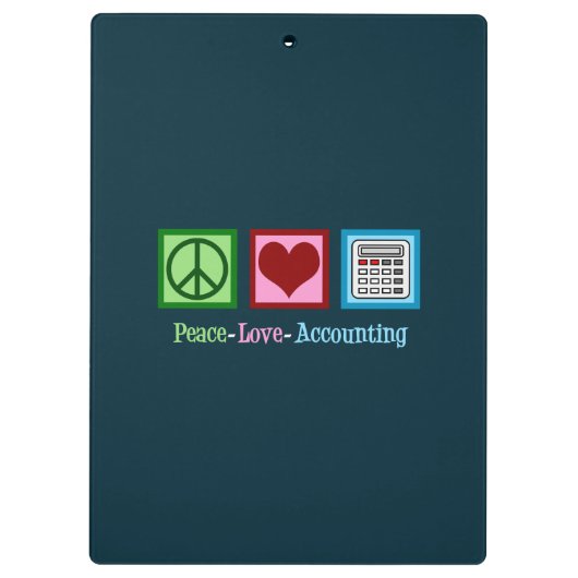 Peace Love Accounting Klembord (Achterkant)