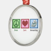 Peace Love Accounting Metalen Ornament (Links)