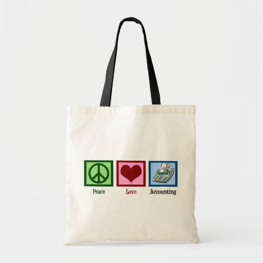 Peace Love Accounting Tote Bag (Voorkant)