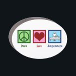 Peace Love Acupunction Cute Acupuncturist Automagneet<br><div class="desc">Een coole acupuncturistische automagneet met een  groen vredesteken,  een schattig rood hart en een persoon die wellness- en pijnbehandeling beoefent via acupunctuur. Vrede Liefde Acupunctuur cadeau.</div>