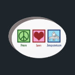 Peace Love Acupunction Cute Acupuncturist Automagneet<br><div class="desc">Een coole acupuncturistische automagneet met een  groen vredesteken,  een schattig rood hart en een persoon die wellness- en pijnbehandeling beoefent via acupunctuur. Vrede Liefde Acupunctuur cadeau.</div>
