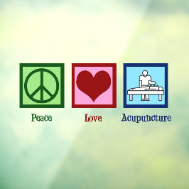 Peace Love Acupunction Cute Acupuncturist Raamsticker