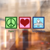 Peace Love Acupunction Cute Acupuncturist Raamsticker (Vel 2)