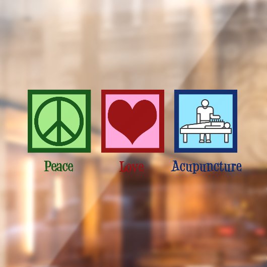 Peace Love Acupunction Cute Acupuncturist Raamsticker (Vel 2)
