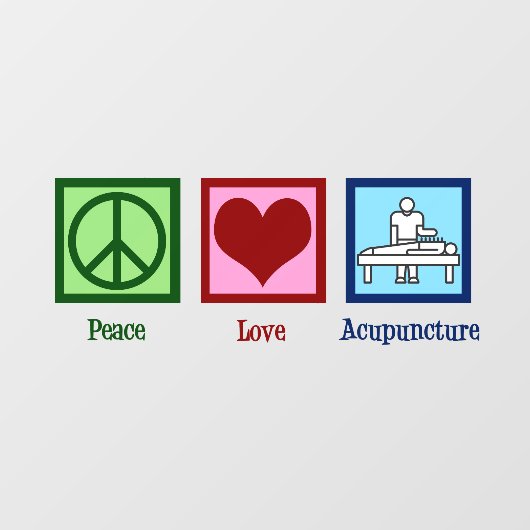 Peace Love Acupunction Cute Acupuncturist Raamsticker (Vel)