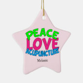 Peace Love Acupunction Keramisch Ornament (Rechts)
