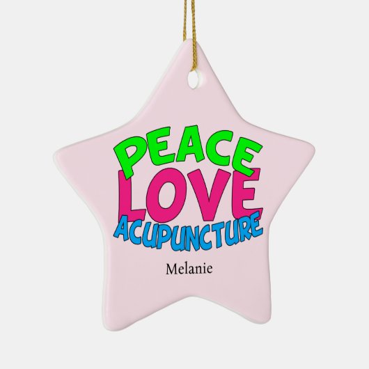 Peace Love Acupunction Keramisch Ornament (Rechts)