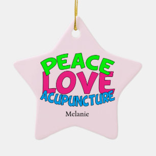 Peace Love Acupunction Keramisch Ornament
