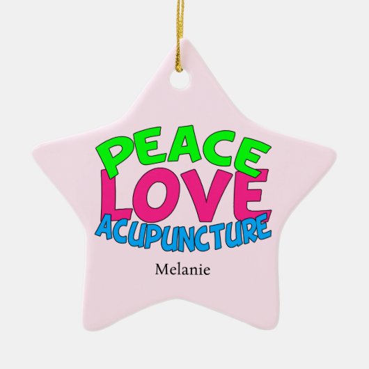 Peace Love Acupunction Keramisch Ornament (Voorkant)