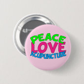 Peace Love Acupunction Ronde Button 5,7 Cm (Voorkant /achterkant)
