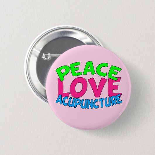Peace Love Acupunction Ronde Button 5,7 Cm (Voorkant /achterkant)