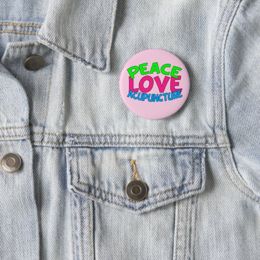Peace Love Acupunction Ronde Button 5,7 Cm (In situ)