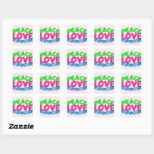 Peace Love Acupunction Vierkante Sticker (Vel)