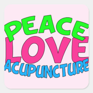 Peace Love Acupunction Vierkante Sticker