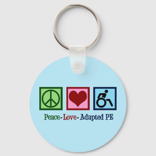 Peace Love Adapted PE Teacher Sleutelhanger (Voorkant)